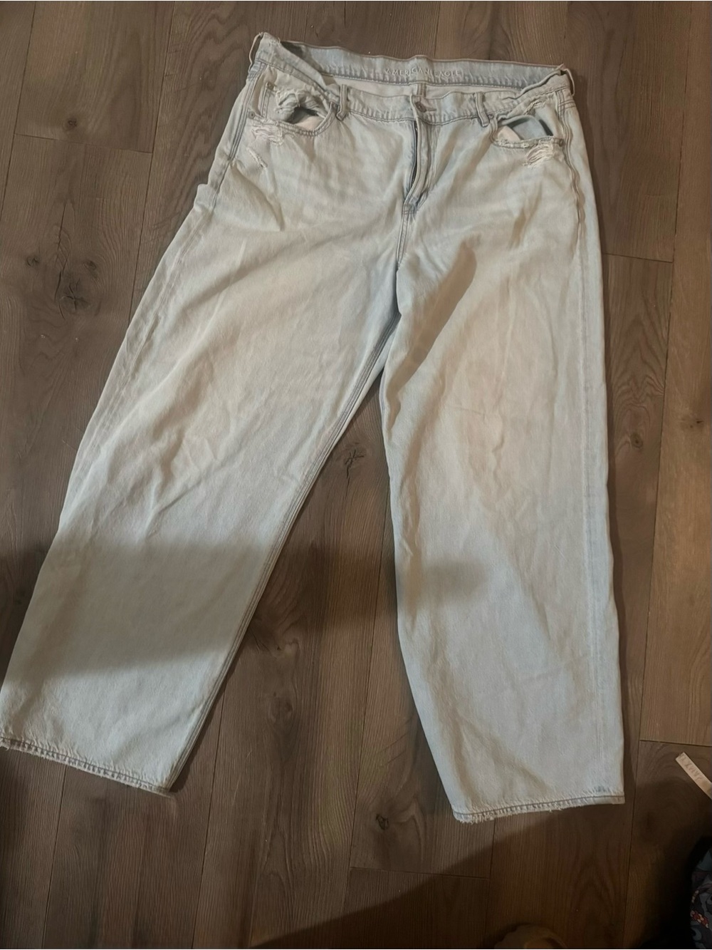American Eagle Outfitters Light Wash Wide Leg Jeans